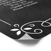 チャーク結婚ボードの座席表が席に着く ポスター (角)