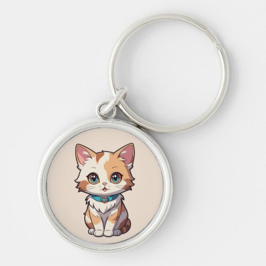 チャーシューかわいい猫デザイン キーホルダー (正面)