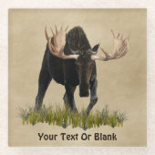 チャージブルムースオンオールド紙 ガラスコースター (正面)