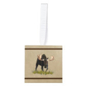 チャージブルムースオンオールド紙 キューブオーナメント (正面)