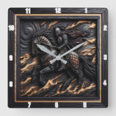 チャージャーバトル:ウッドアートカスタムバラー スクエア壁時計 (正面)