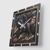 チャージャーバトル:ウッドアートカスタムバラー スクエア壁時計 (傾斜)