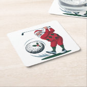 チャーストマスファンタジー遊ゴルフズサンタクロース スクエアペーパーコースター (アングル)