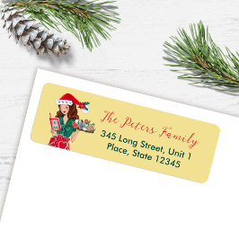 チャーストマナツクラッカーキッチンクッキーサンタウーマン ラベル