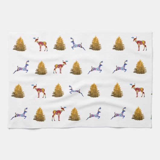 チャータオルかわいいクリスマス キッチンタオル (横)