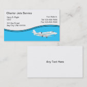 チャータージェット機のサービス業カード 名刺 (正面/裏面)