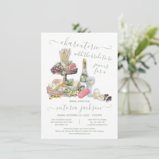 チャーターリーボード段付きトレイブライダルシャワー 招待状 (スタンド正面)