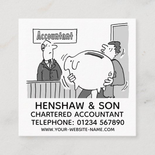 チャーター会計士のプロモーション スクエア名刺 (正面)