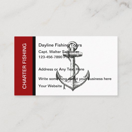 チャーター魚釣りツアーボートキャプテン 名刺 (裏面)