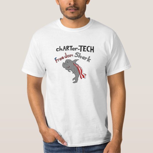 チャーターTECHの自由の鮫 Tシャツ (正面)