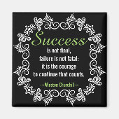 チャーチやる気を起こさせるル前向き態度引用文 マグネット (正面)