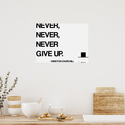 チャーチやる気を起こさせるル引用文 – 無与え料高 ポスター (キッチン)