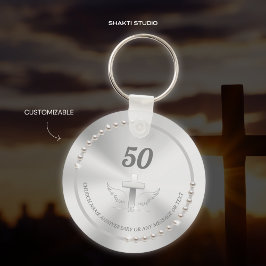 チャーチアニバーサリーお祝いパールスシルバー キーホルダー