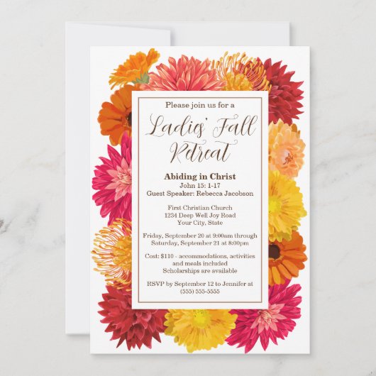 チャーチウィメンズリトリートカンファランスまたはイベント 招待状 (正面)