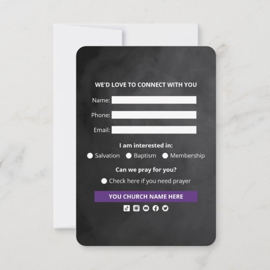 チャーチウェルカムつながりカードテンプレート ノートカード (裏面)