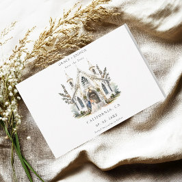 チャーチエレガントウウォーターカラーヴェニュートマノー結婚ズ セーブザデート