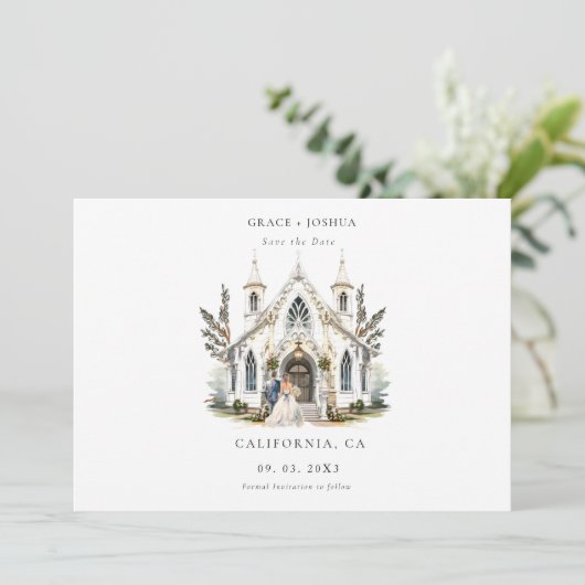 チャーチエレガントウウォーターカラーヴェニュートマノー結婚ズ セーブザデート (スタンド正面)