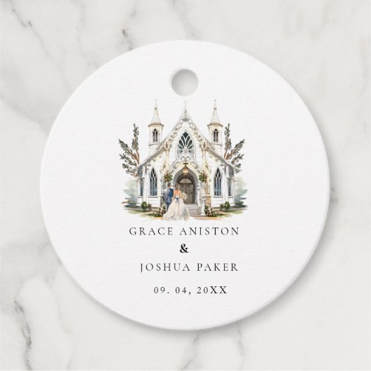 チャーチエレガントウウォーターカラーヴェニュートマノー結婚ズ フェイバータグ (正面)