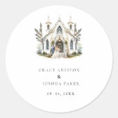 チャーチエレガントウウォーターカラーヴェニュートマノー結婚ズ ラウンドシール (正面)