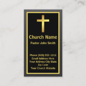 チャーチエレガントペストルシンプルブラック金ゴールド 名刺 (正面)