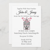 チャーチオルガン結婚式招待状オルガニストミュージシャン 招待状 (正面/裏面)