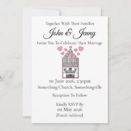 チャーチオルガン結婚式招待状オルガニストミュージシャン 招待状