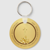 チャーチクリスチャン土産金ゴールドブラウン キーホルダー (裏面)
