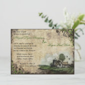 チャーチグリーンヴィンテージウェディング招待状 招待状 (スタンド正面)