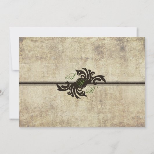 チャーチグリーンヴィンテージウェディング招待状 招待状 (裏面)