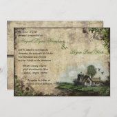 チャーチグリーンヴィンテージウェディング招待状 招待状 (正面/裏面)