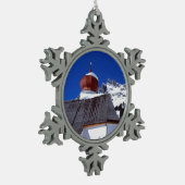 チャーチシュトゥベンオーストリアホリデーカードキャンバスプリントPh スノーフレークピューターオーナメント (左)