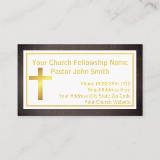 チャーチパストルグランジブラック金ゴールド 名刺 (正面)