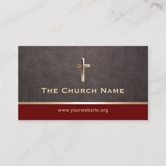 チャーチパストレモダンザー金ゴールド聖十字架 名刺 (正面)