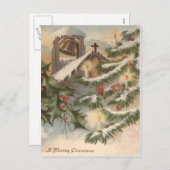 チャーチホリークリスマスツリーキャンドルオーナメント シーズンポストカード (正面/裏面)