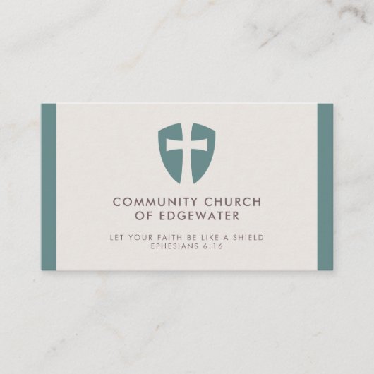 チャーチモダンペストクミニマルロスシールドグリーン 名刺 (正面)