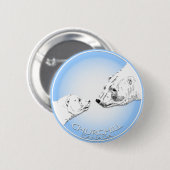 チャーチルお土産Polar Bear Art Shirts & Gift 缶バッジ (正面&裏面)
