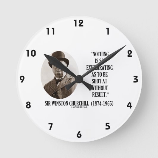 チャーチルに撃たれるほど爽快なものはない ラウンド壁時計 (正面)