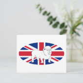 チャーチルをブルドッグとユニオン・ジャックとして ポストカード (スタンド正面)