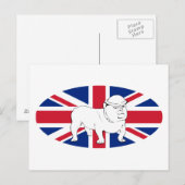 チャーチルをブルドッグとユニオン・ジャックとして ポストカード (正面/裏面)