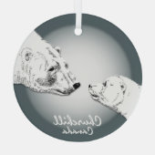 チャーチルカナダオーナメントポーラベアキープサケ ガラスオーナメント (裏面)