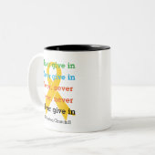 チャーチル引用文に与えはない自殺防止 ツートーンマグカップ (正面左)