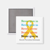 チャーチル引用文に与えはない自殺防止 マグネット (正面/裏面)