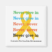 チャーチル引用文に与えはない自殺防止 マグネット (正面)