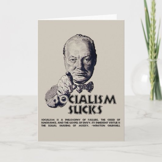チャーチル引用文：社会主義最低の! カード (正面)