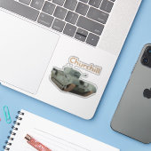 チャーチル第2次世界大戦大戦車 シール (ノートパソコンとiPhone)