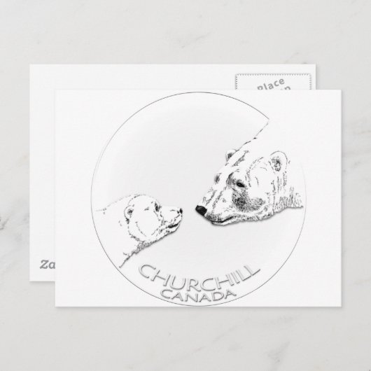 チャーチル記念品 – 北極熊のアートシャツと贈り物 ポストカード (正面/裏面)