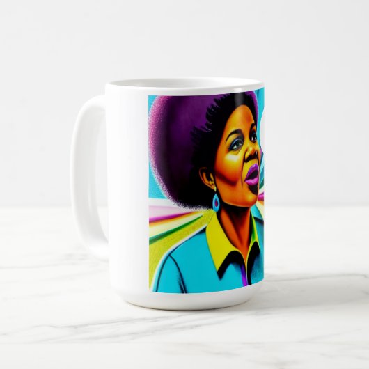 チャーチレディウォーバイフェイスアートマグ コーヒーマグカップ (正面左)