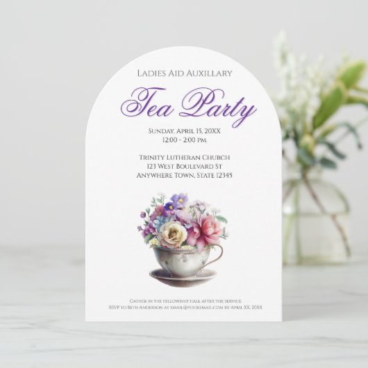 チャーチレディースティーパーティーアイディア 招待状 (スタンド正面)
