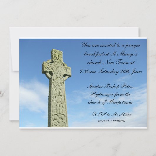 チャーチ祈りの言葉ブレックファースト招待状 招待状 (正面)