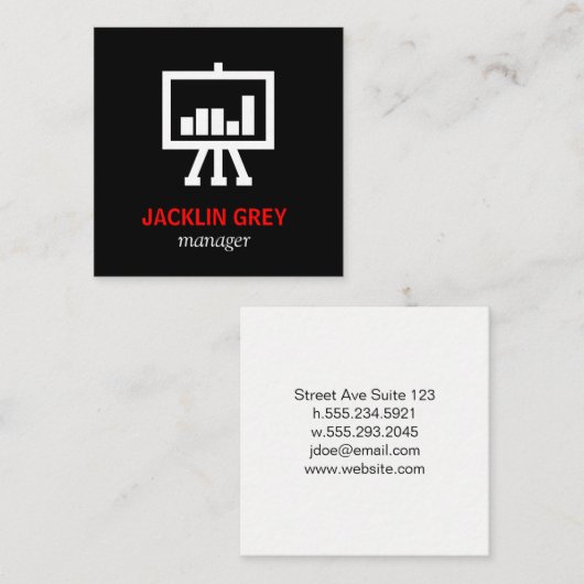 チャートアイコン スクエア名刺 (正面/裏面)